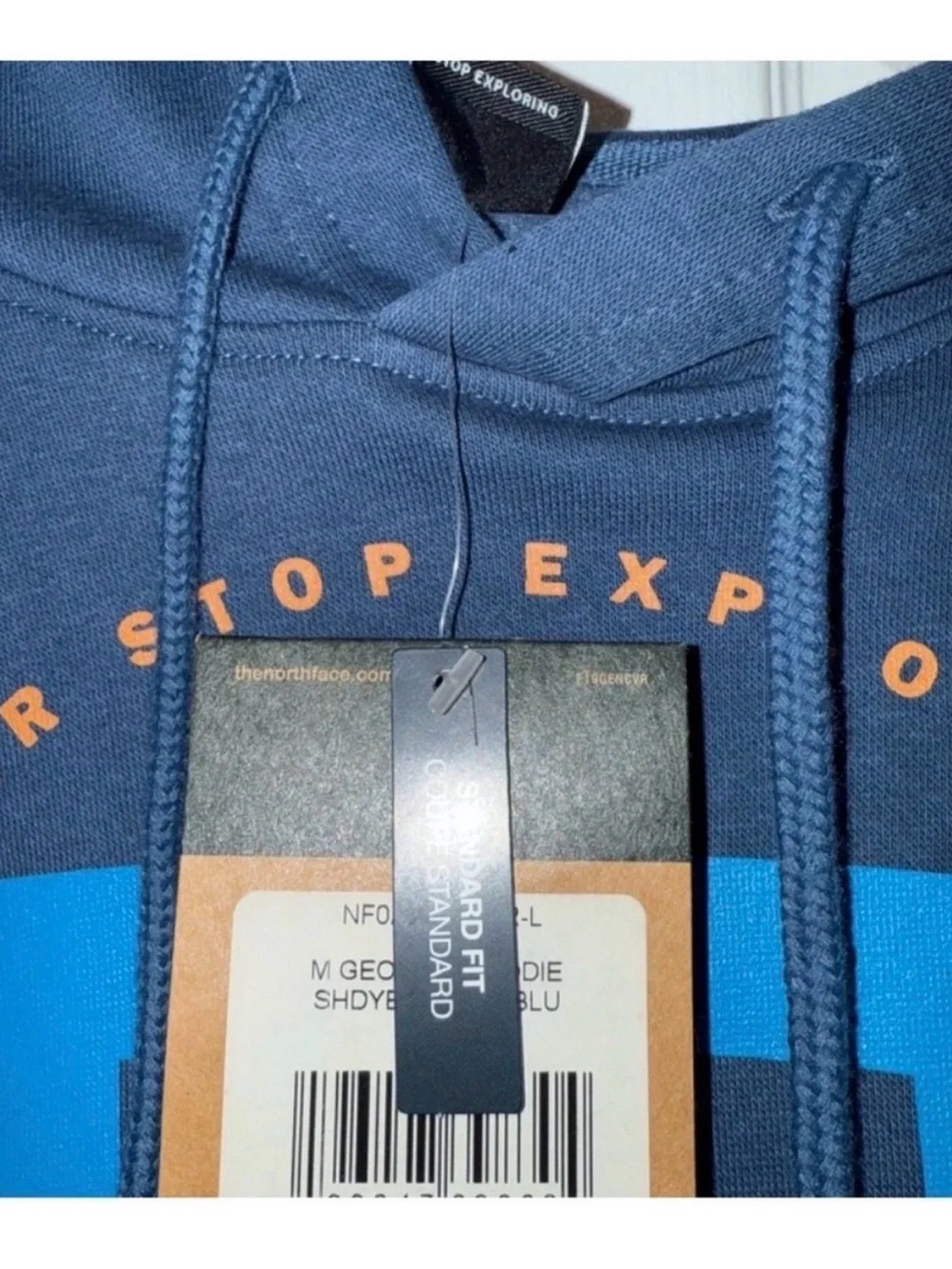 The North Face Men's Teal Blue Logo Pullover Hoodie